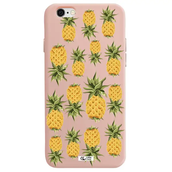 Pineapples Apple iPhone 6 Silicone pastel pink Case