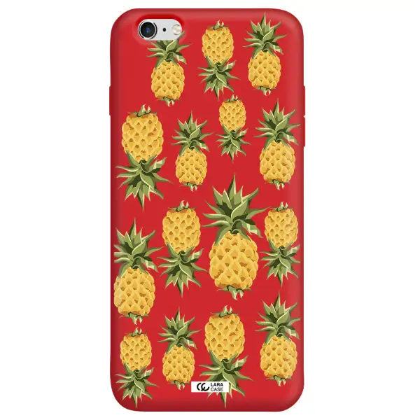 Pineapples Apple iPhone 6S Silicone Imperial Red Case
