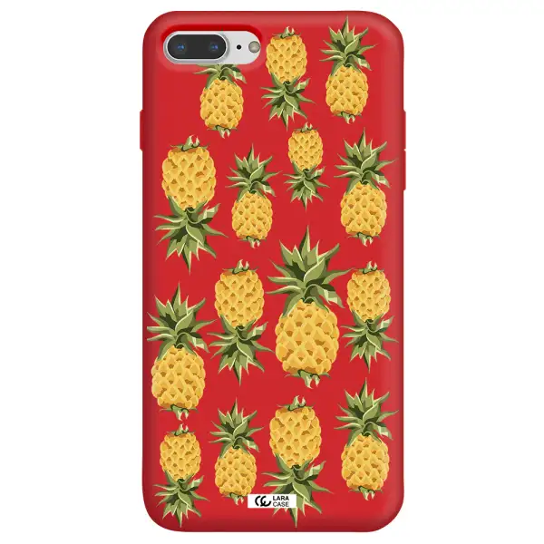 Pineapples Apple iPhone 7 plus Silicone Imperial Red Case