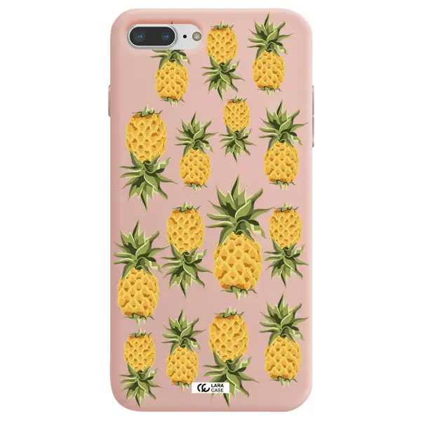 Pineapples Apple iPhone 7 plus Silicone pastel pink Case