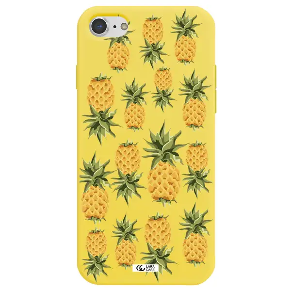 Pineapples Apple iPhone 7 Silicone canary yellow Case