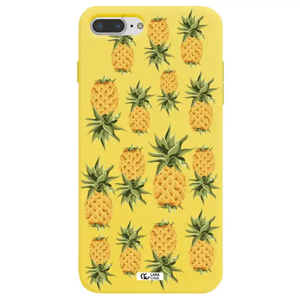 Pineapples Apple iPhone 8 plus Silicone canary yellow Case