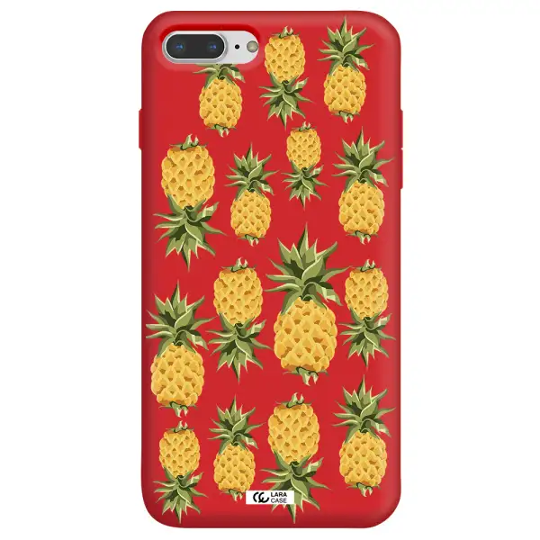 Pineapples Apple iPhone 8 plus Silicone Imperial Red Case
