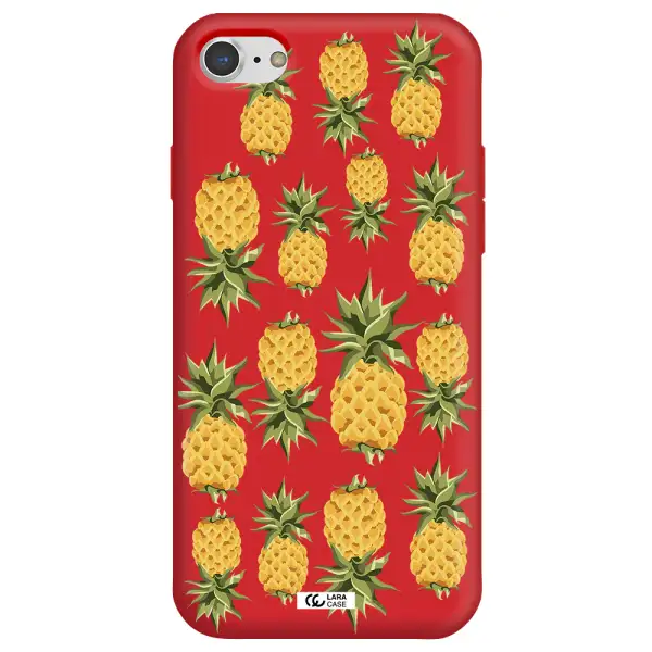 Pineapples Apple iPhone 8 Silicone Imperial Red Case