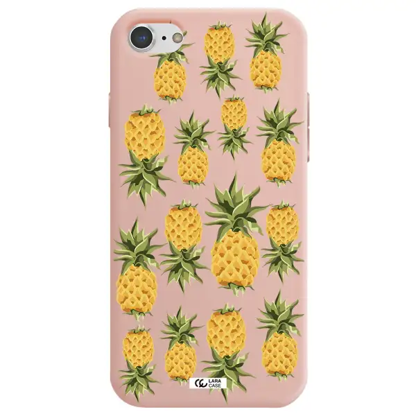 Pineapples Apple iPhone 8 Silicone pastel pink Case