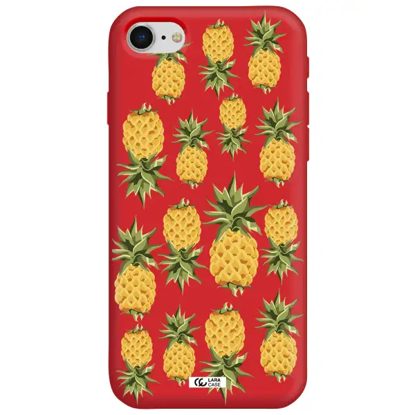 Pineapples Apple iPhone se 2020 Silicone Imperial Red Case