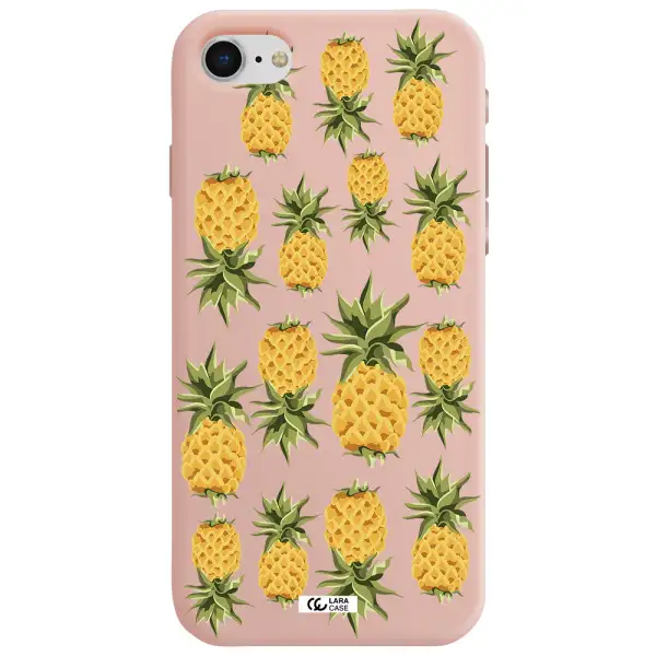 Pineapples Apple iPhone se 2020 Silicone pastel pink Case