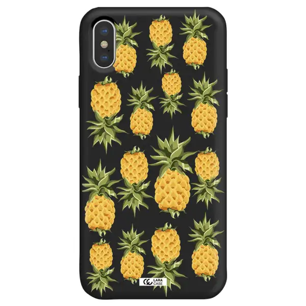 Pineapples Apple iPhone X Silicone black Case