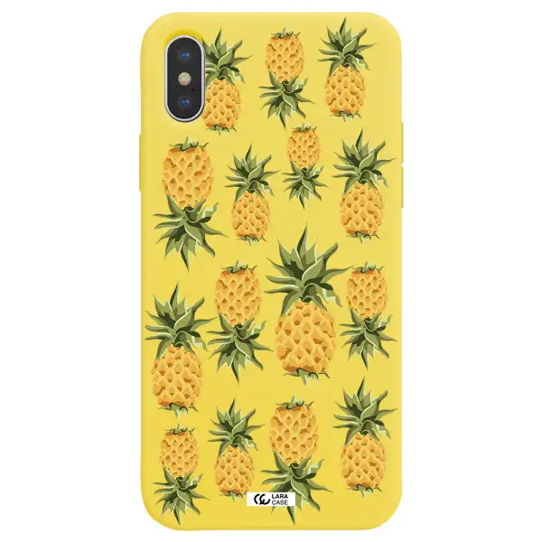 Pineapples Apple iPhone XS max Silicone canary yellow Case