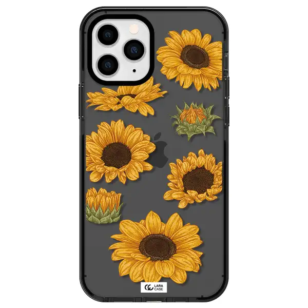 Sunflower Apple iPhone 11 pro impact Smoke Black Case