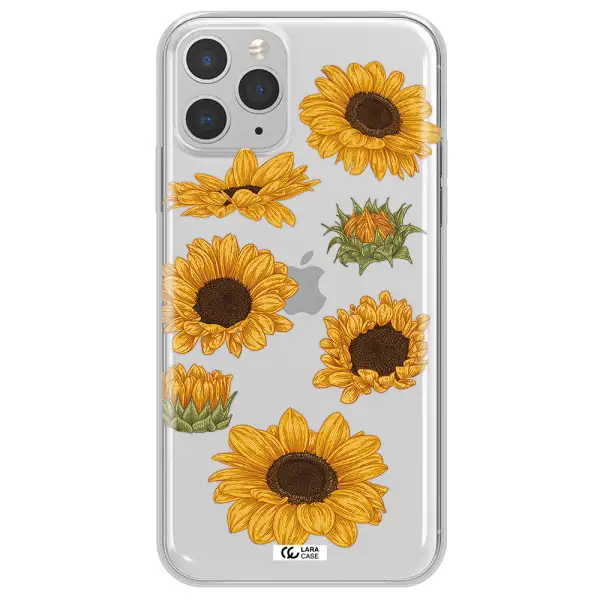 Sunflower Apple iPhone 11 pro max Clear TPU Case