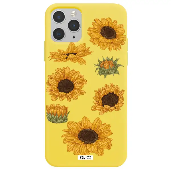 Sunflower Apple iPhone 11 pro Silicone canary yellow Case