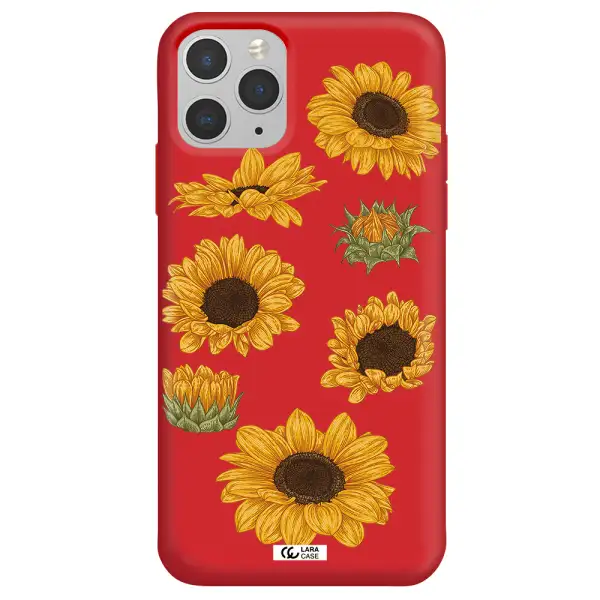 Sunflower Apple iPhone 11 pro Silicone Imperial Red Case
