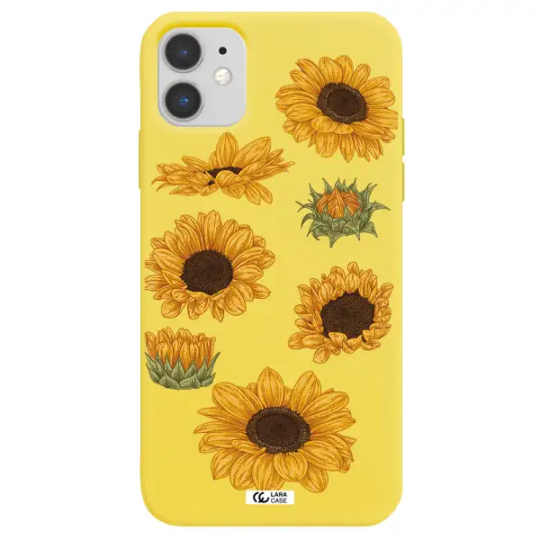 Sunflower Apple iPhone 11 Silicone canary yellow Case