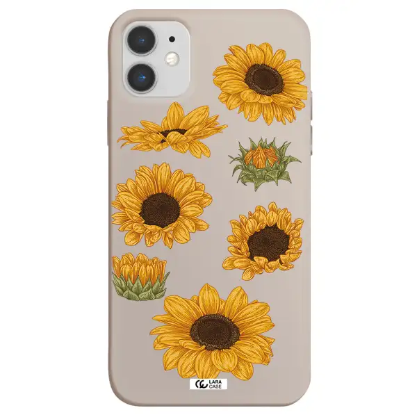 Sunflower Apple iPhone 11 Silicone Stone Case