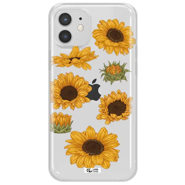 Sunflower Apple iPhone 12 Clear TPU Case