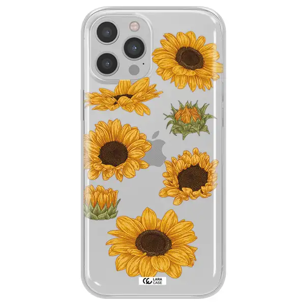 Sunflower Apple iPhone 12 pro Clear TPU Case