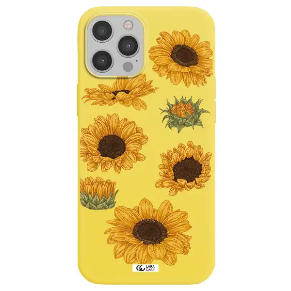 Sunflower Apple iPhone 12 pro Silicone canary yellow Case