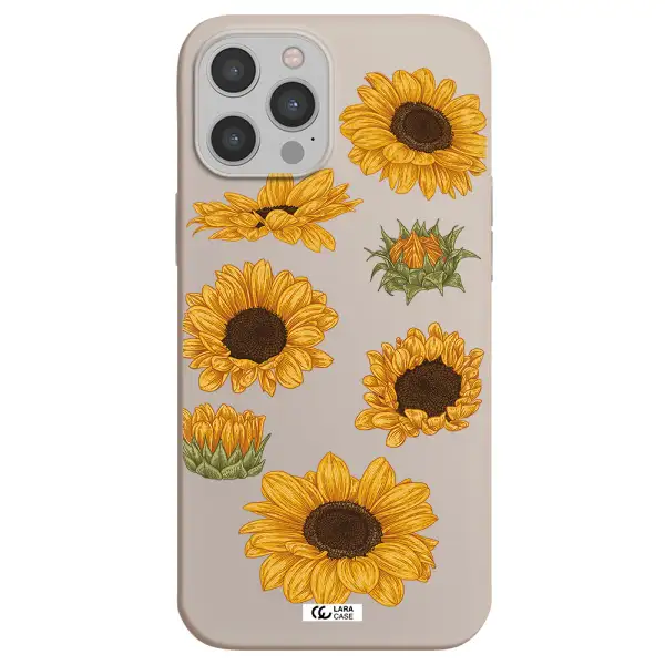 Sunflower Apple iPhone 12 pro Silicone Stone Case