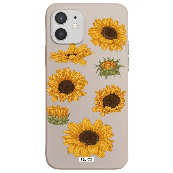 Sunflower Apple iPhone 12 Silicone Stone Case