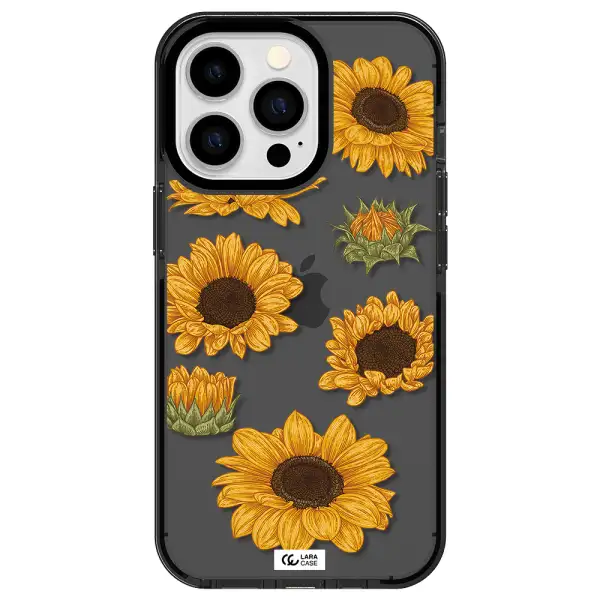 Sunflower Apple iPhone 13 Pro impact Smoke Black Case