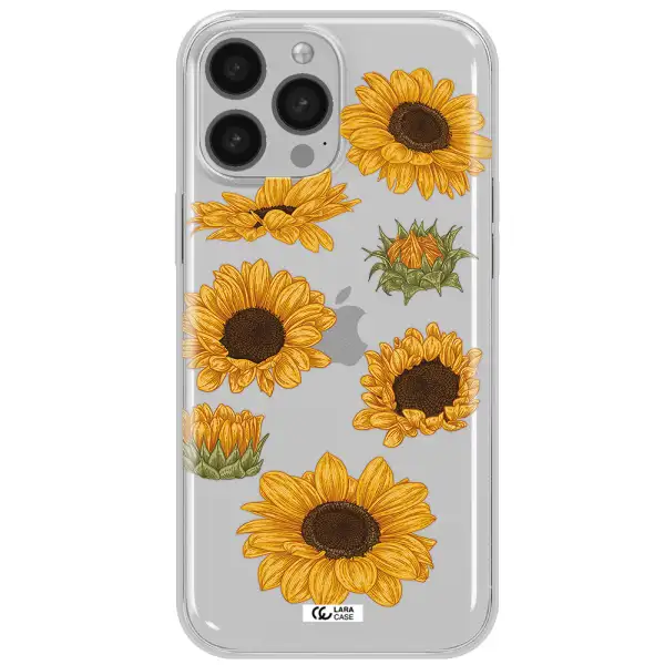 Sunflower Apple iPhone 13 Pro Max Clear TPU Case
