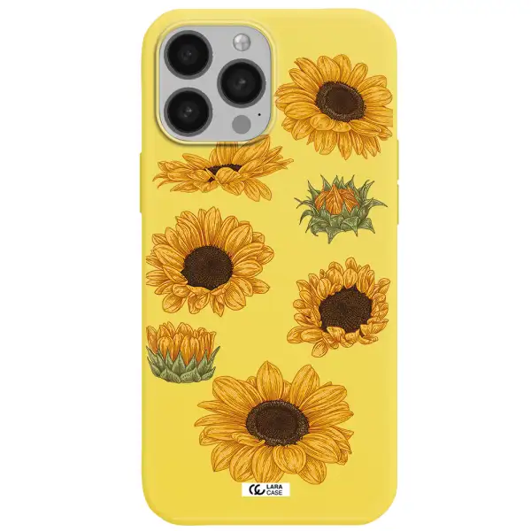 Sunflower Apple iPhone 13 Pro Silicone canary yellow Case