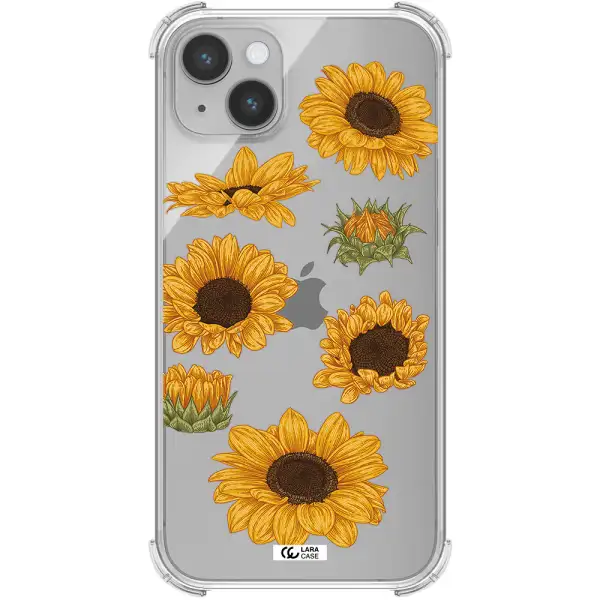 Sunflower Apple iPhone 14 plus Clear PC Case