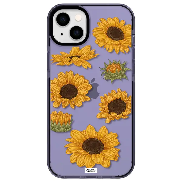 Sunflower Apple iPhone 14 plus impact Lilac Case