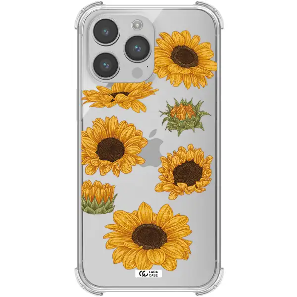 Sunflower Apple iPhone 14 pro Clear PC Case