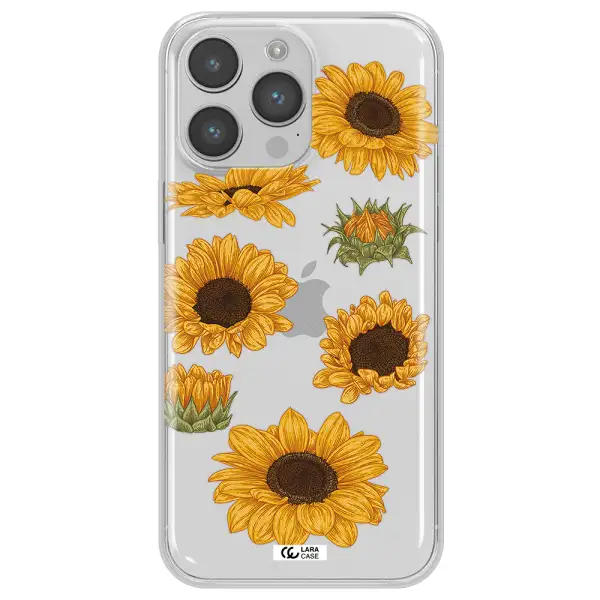 Sunflower Apple iPhone 14 pro Clear TPU Case