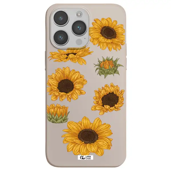 Sunflower Apple iPhone 14 pro max Silicone Stone Case