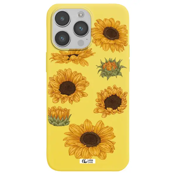 Sunflower Apple iPhone 14 pro Silicone canary yellow Case