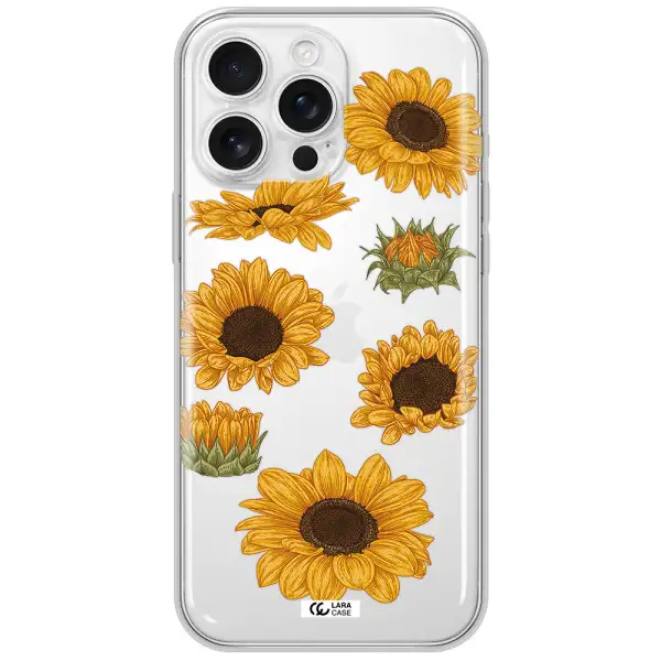Sunflower Apple Iphone 16 Pro Max Clear Tpu Case