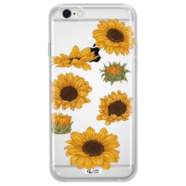 Sunflower Apple iPhone 6 plus Clear TPU Case