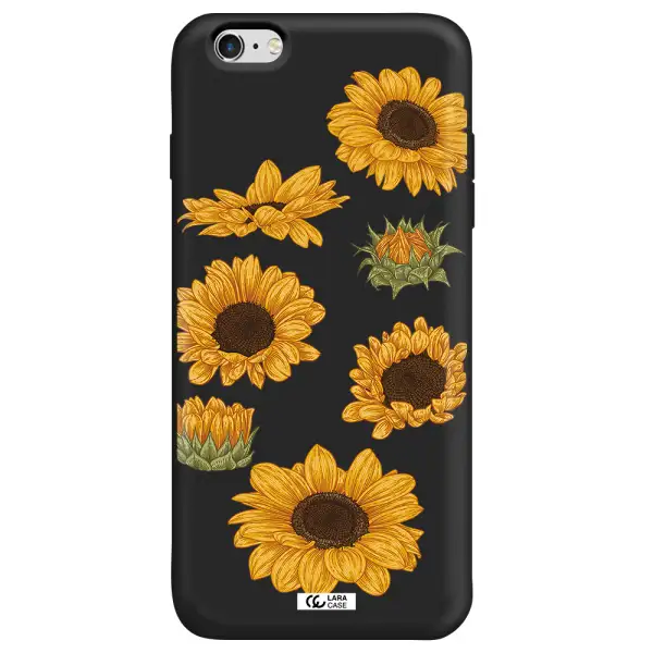 Sunflower Apple iPhone 6 s plus Silicone black Case