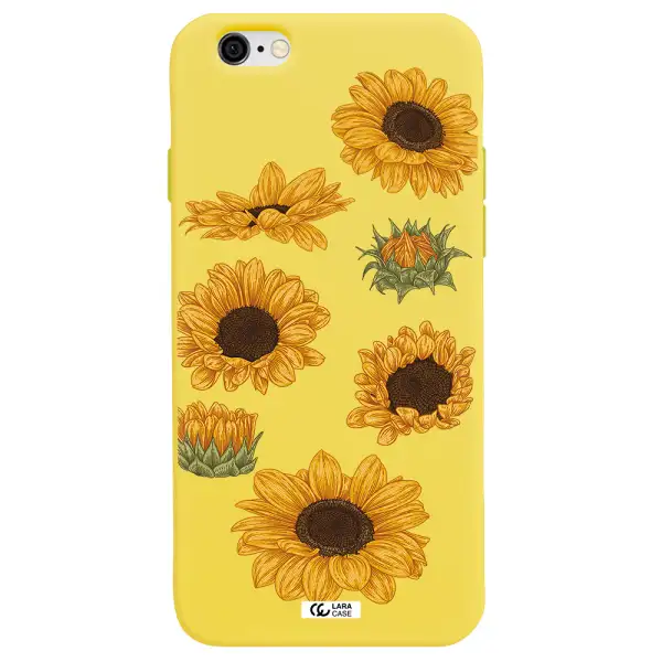 Sunflower Apple iPhone 6 Silicone canary yellow Case