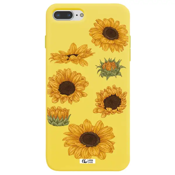 Sunflower Apple iPhone 7 plus Silicone canary yellow Case
