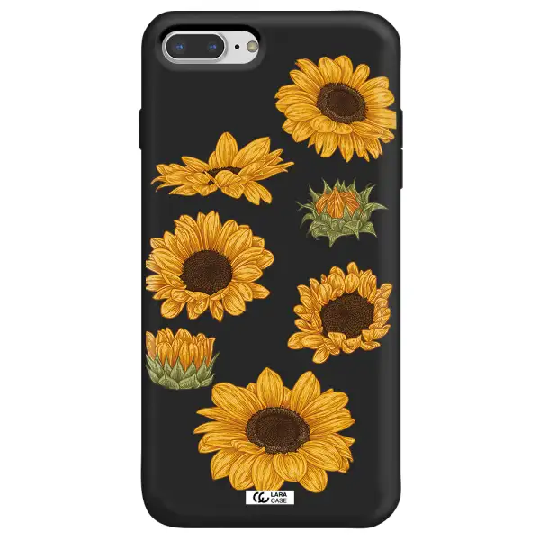 Sunflower Apple iPhone 8 plus Silicone black Case