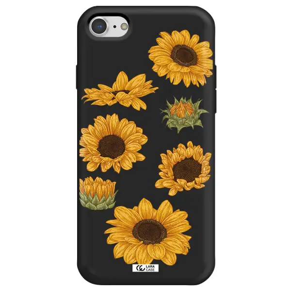 Sunflower Apple iPhone 8 Silicone black Case