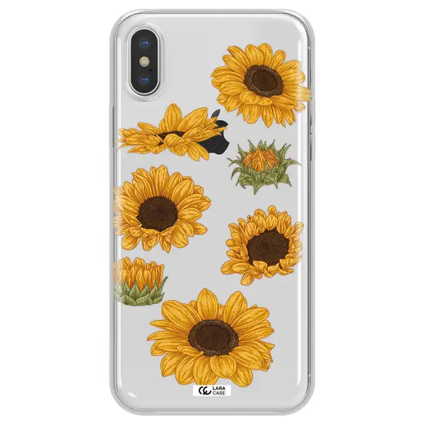 Sunflower Apple iPhone XS max Clear TPU Case