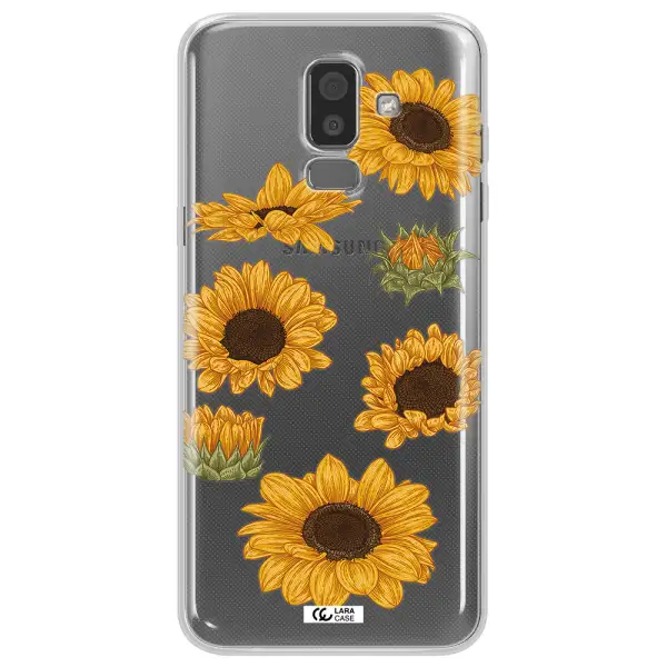 Sunflower Samsung J8 Clear TPU Case
