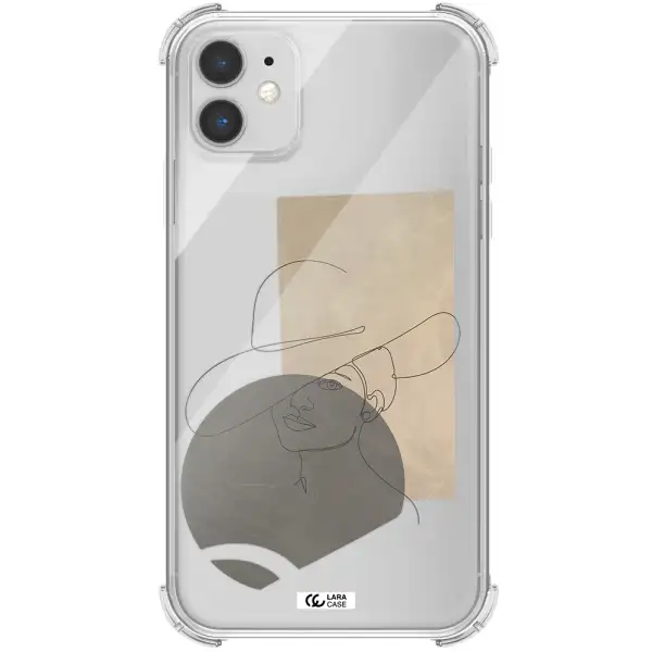 The Lady In The Hat Line Art Apple iPhone 11 Clear PC Case