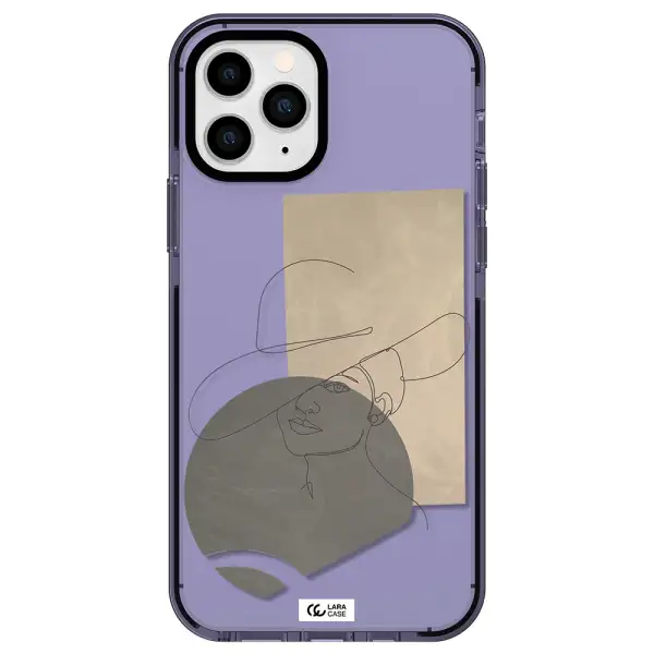 The Lady In The Hat Line Art Apple iPhone 11 pro impact Lilac Case