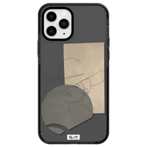 The Lady In The Hat Line Art Apple iPhone 11 pro impact Smoke Black Case