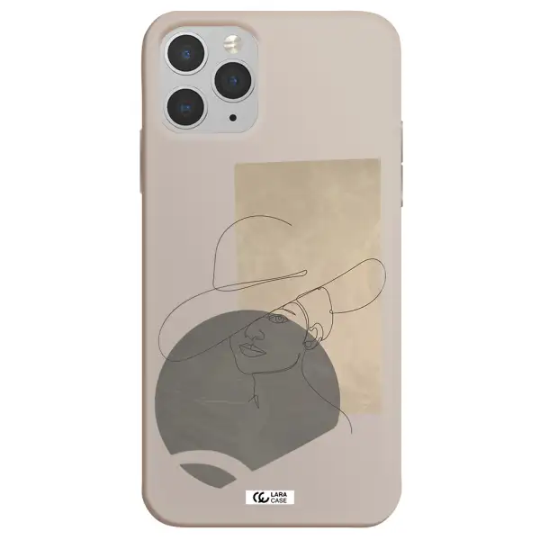 The Lady In The Hat Line Art Apple iPhone 11 pro max Silicone Stone Case