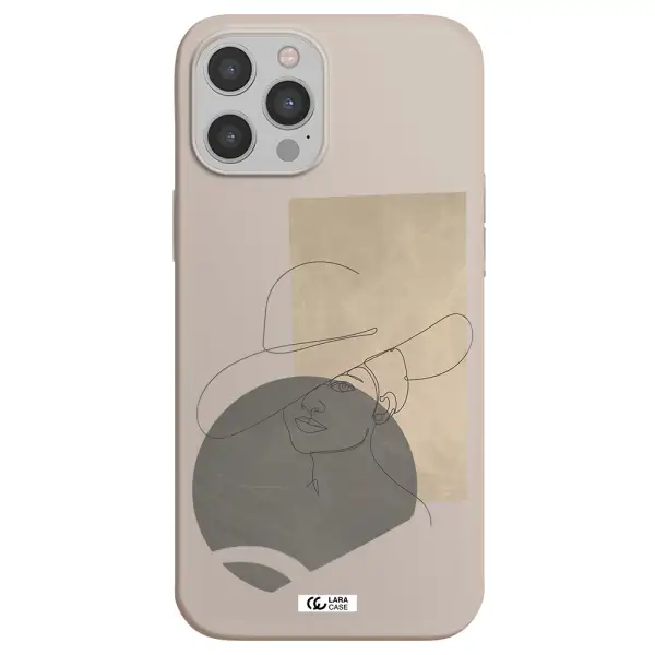 The Lady In The Hat Line Art Apple iPhone 12 pro max Silicone Stone Case