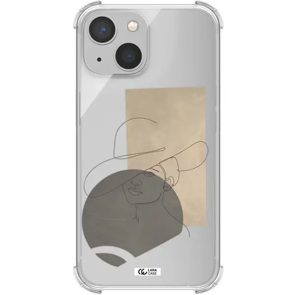 The Lady In The Hat Line Art Apple iPhone 13 Clear PC Case