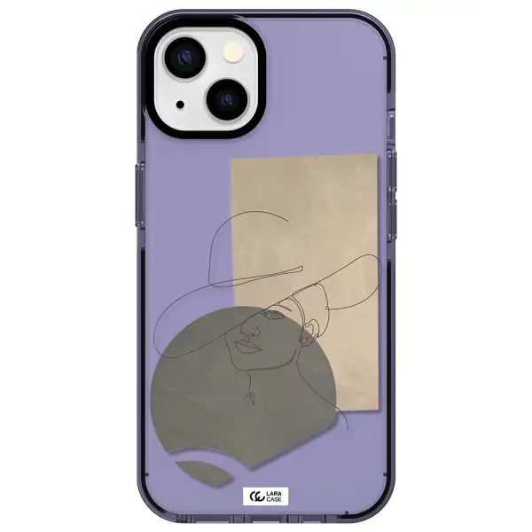The Lady In The Hat Line Art Apple iPhone 13 impact Lilac Case
