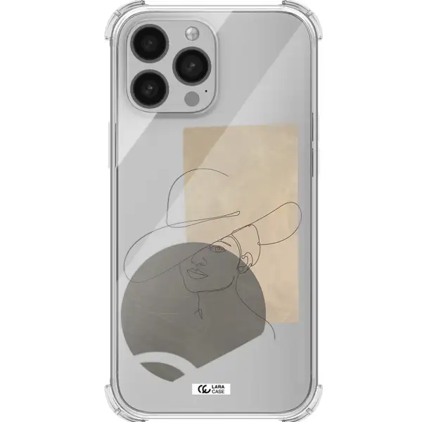 The Lady In The Hat Line Art Apple iPhone 13 Pro Max Clear PC Case